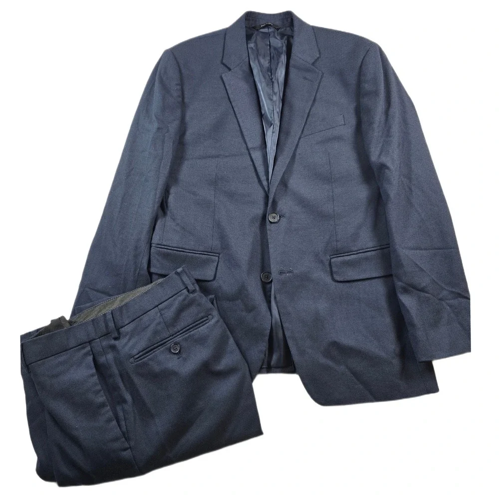 Banana Republic Suit Set Mens 38S 2 Piece Pants 32x29 Navy Blue Standard Fit